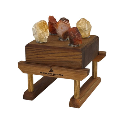 Vitality and Abundance Starter Bundle | Crystal Healing Float and Stand (with candle on top) Pictured upside down in stand