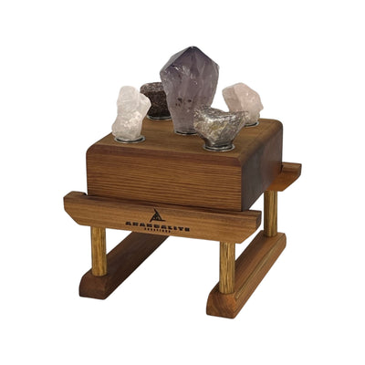 Muddy Lotus Starter Bundle | Crystal Healing Float and Stand (with candle on top) Pictured upside down in stand